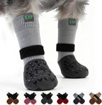 Expawlorer anti slip dog socks grey small front view
