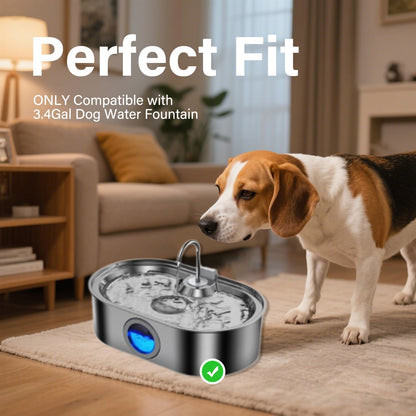 Replacement filter set for large dog water fountain components