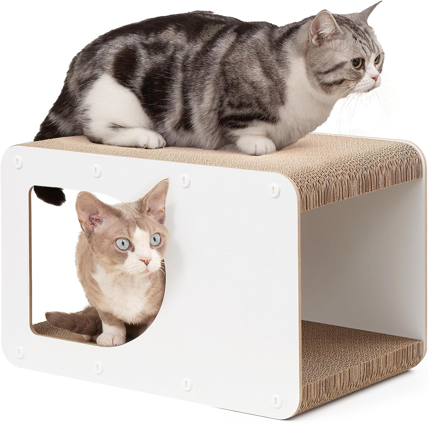 EHEYCIGA Cardboard Cat Scratcher House, 23-Inch Corrugated Cat Scratcher for Indoor Cats, Extra Large Scratching Board Pad, Brown - Image 15