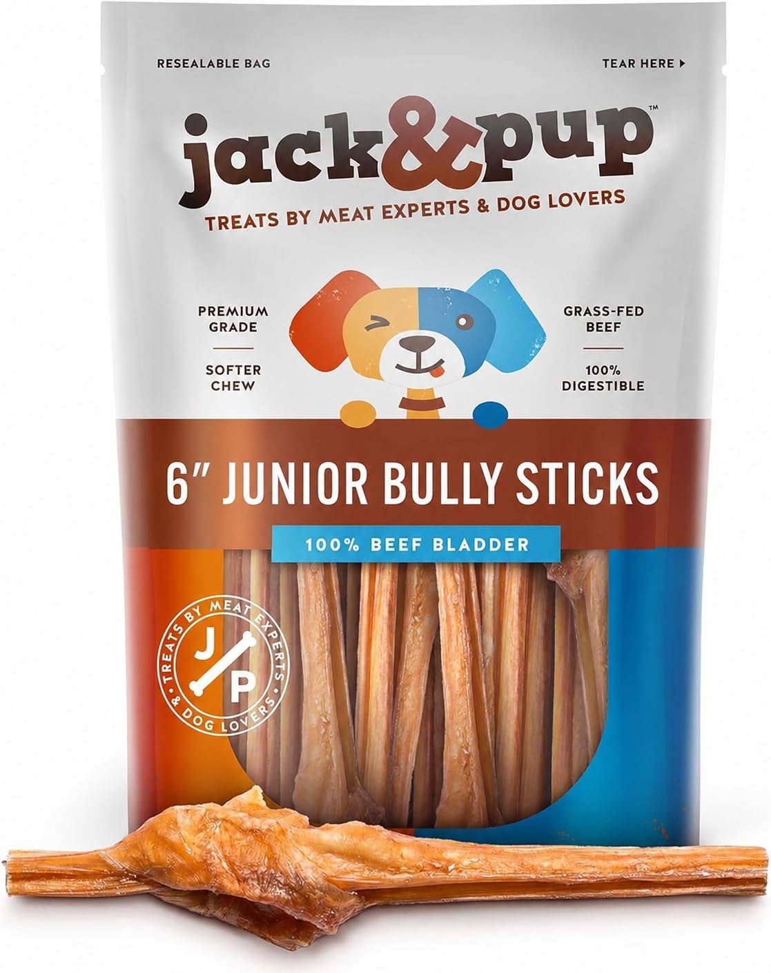 Jack and Pup premium high protein low fat dog treats packaging details