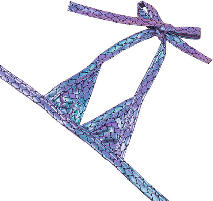 CuteBone puppy bathing suit adjustable halter top close up view