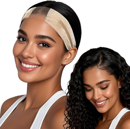 PinesC Cospack silicone non slip wig grip band in light brown front view