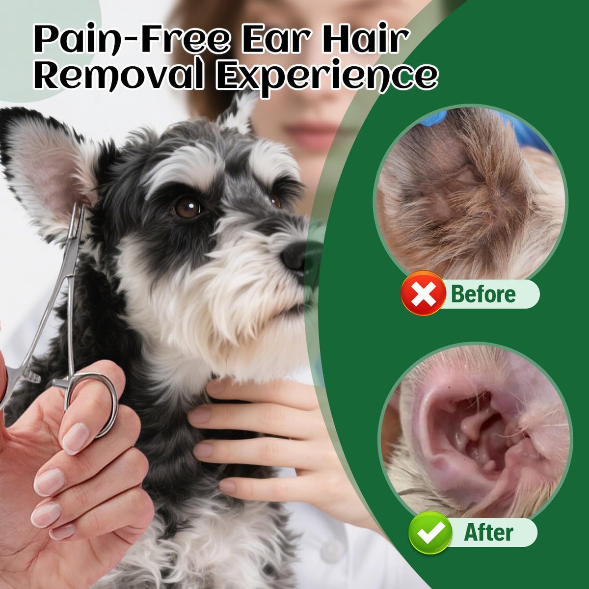 Professional grade dog ear grooming tools set