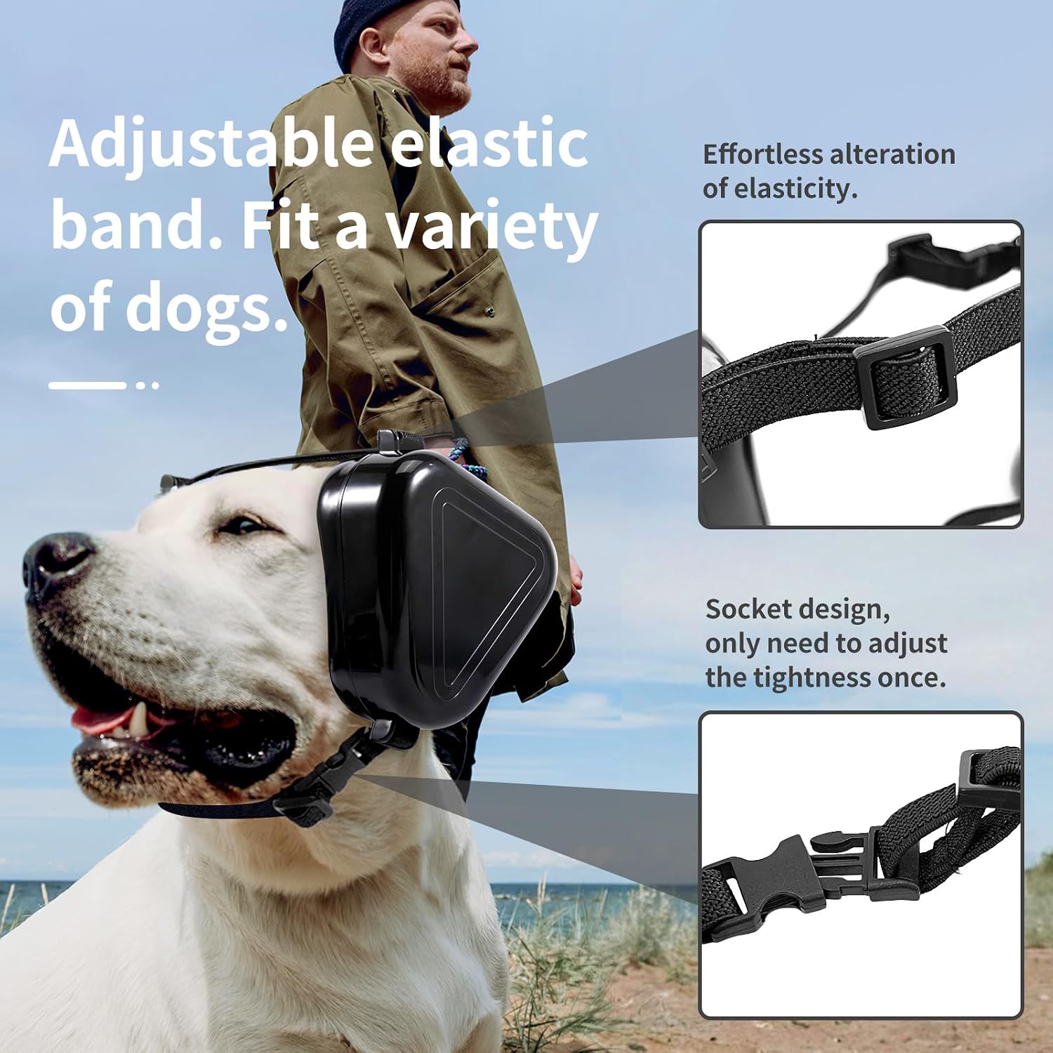 Premium sound isolating dog ear muffs close up details