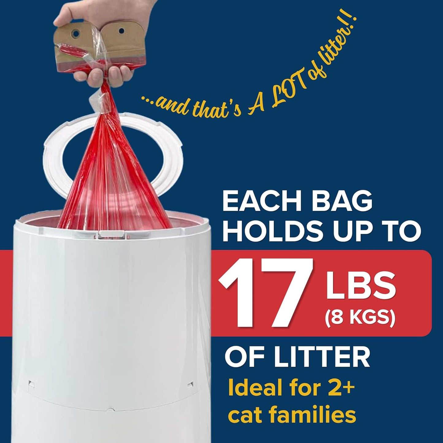 Included heavy-duty scoop and side storage holder for Red Rocket litter pail