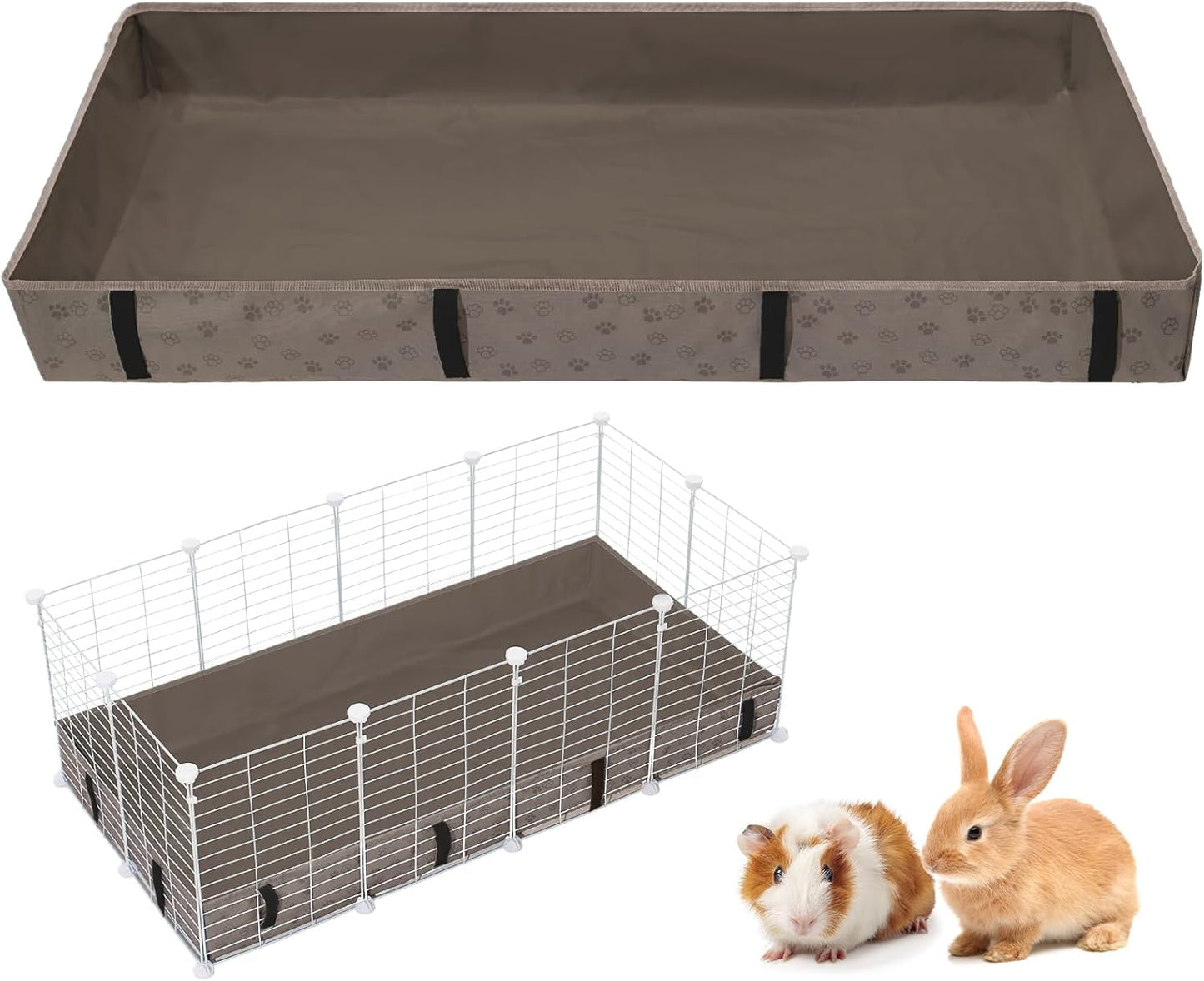 FunFurry Waterproof Guinea Pig Cage Liner,Washable Tarp Bottom Base,Cage Liners for Small Animals,Hamster Chinchilla Hedgehog Ferret Rabbit. (Dark Grey-Paw, 24" X 48") - Image 9