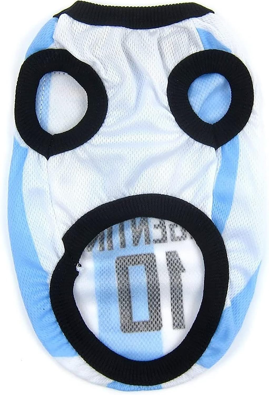 Close up of breathable mesh fabric on GabeFish dog shirt