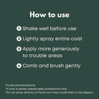 Paraben and silicone free leave in dog conditioner for pain free brushing