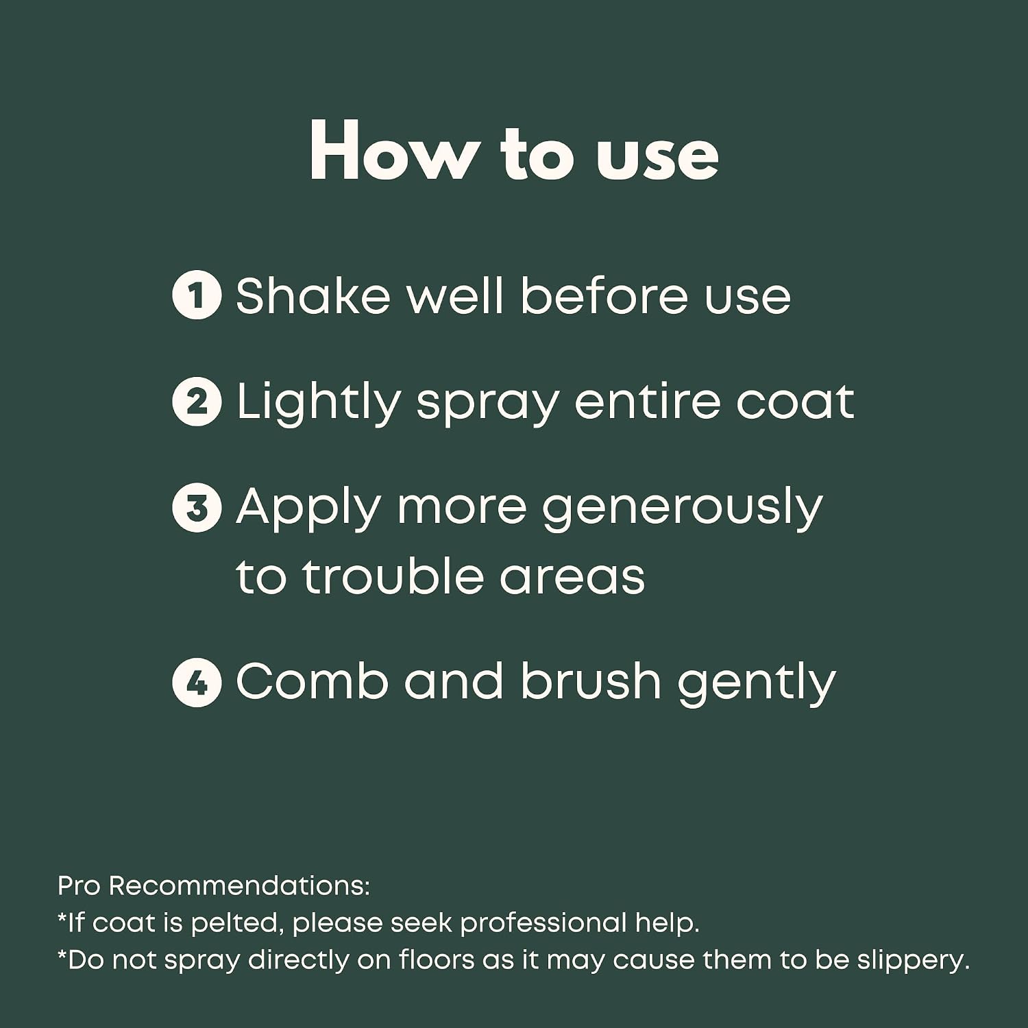 Paraben and silicone free leave in dog conditioner for pain free brushing