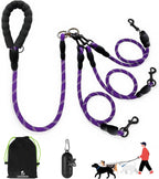 LEOSASA heavy-duty three dog leash system designed for walking small, medium, and large dogs securely.