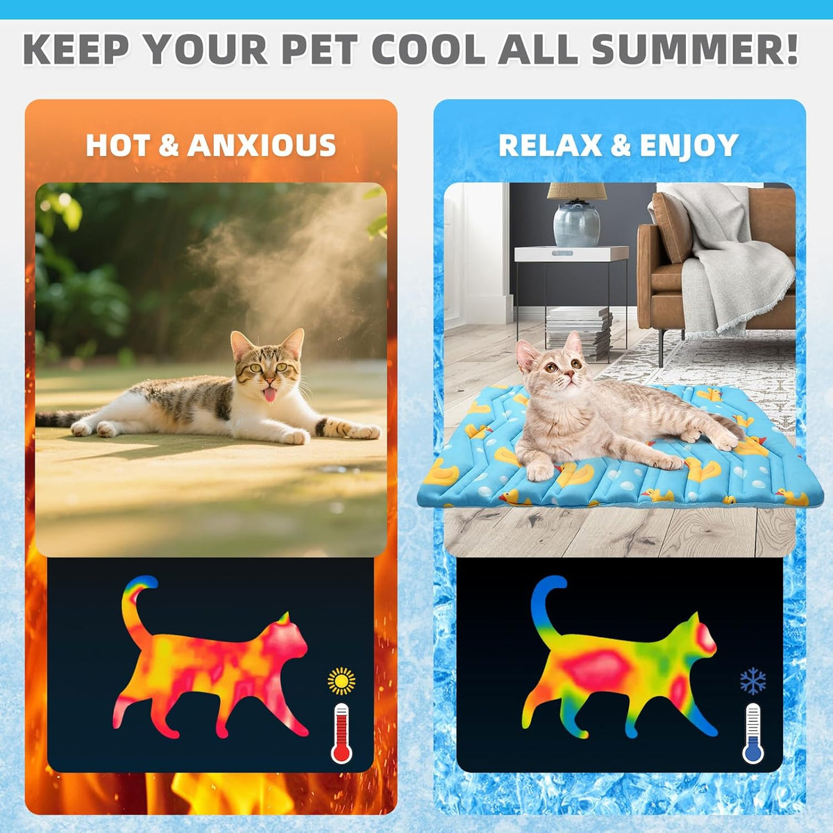 KOOLTAIL pet cooling pad reverse side soft wool texture