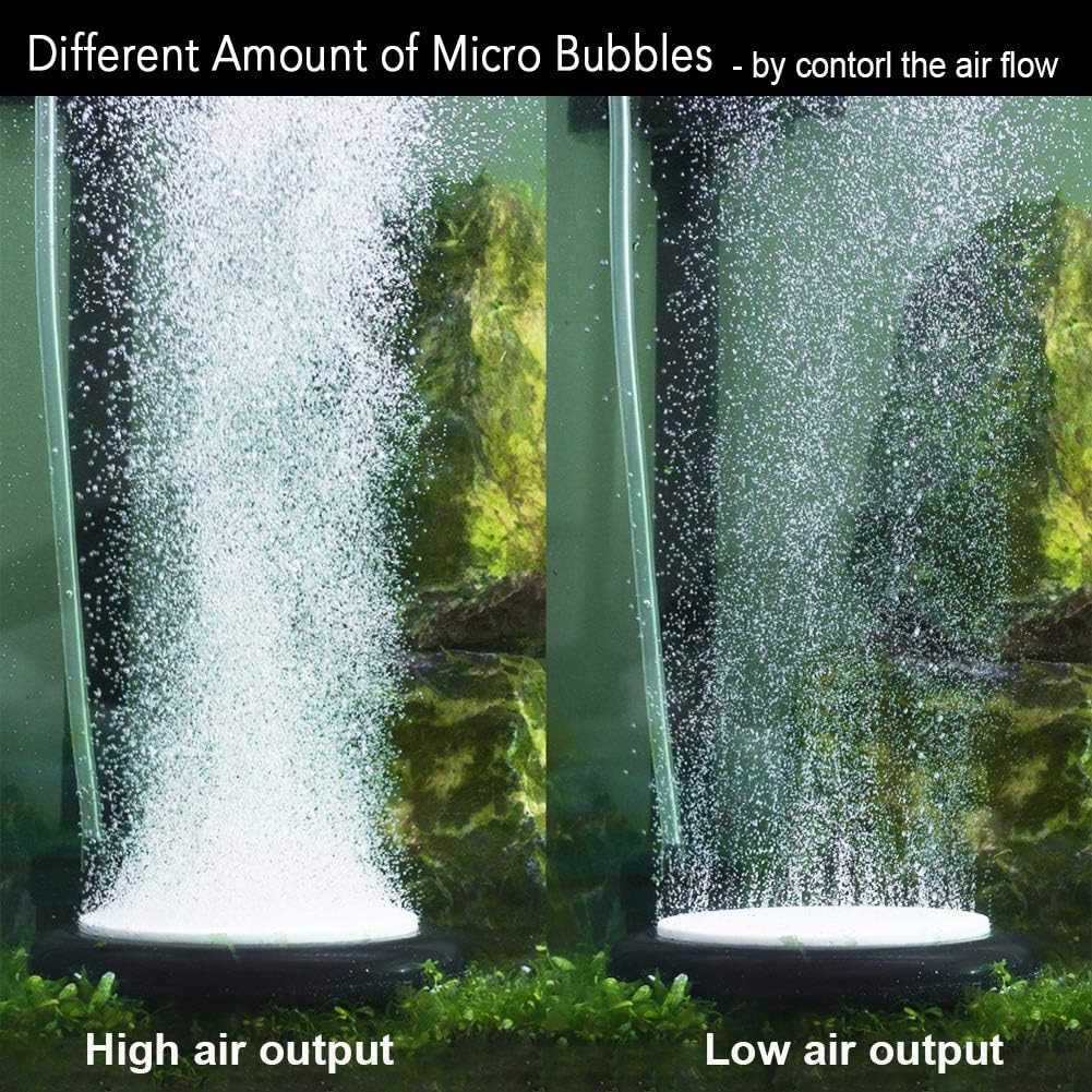 Weighted self sinking nano bubble stone at the bottom of a fish tank