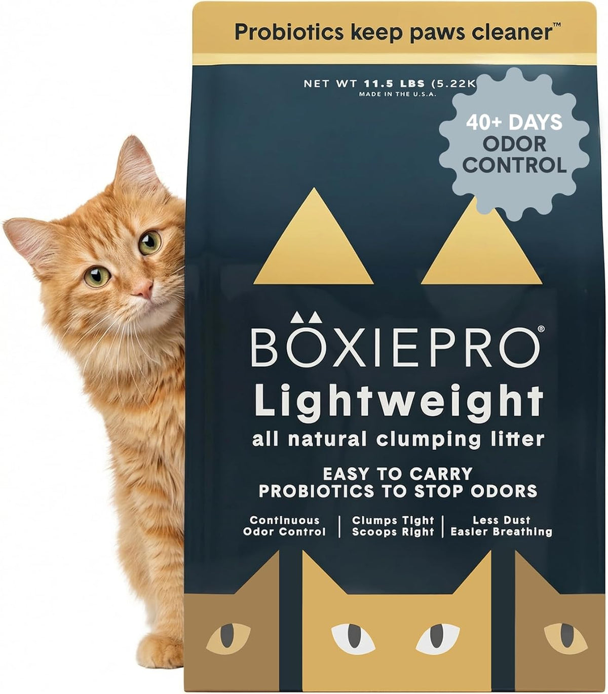 Boxie Probiotic Cat Litter, 40 Day Odor Control, Clumping Clay Kitty Litter, Odor Eliminating Probiotics, Dust-Free, No Fragrances No Fillers, 16 lb - Image 9