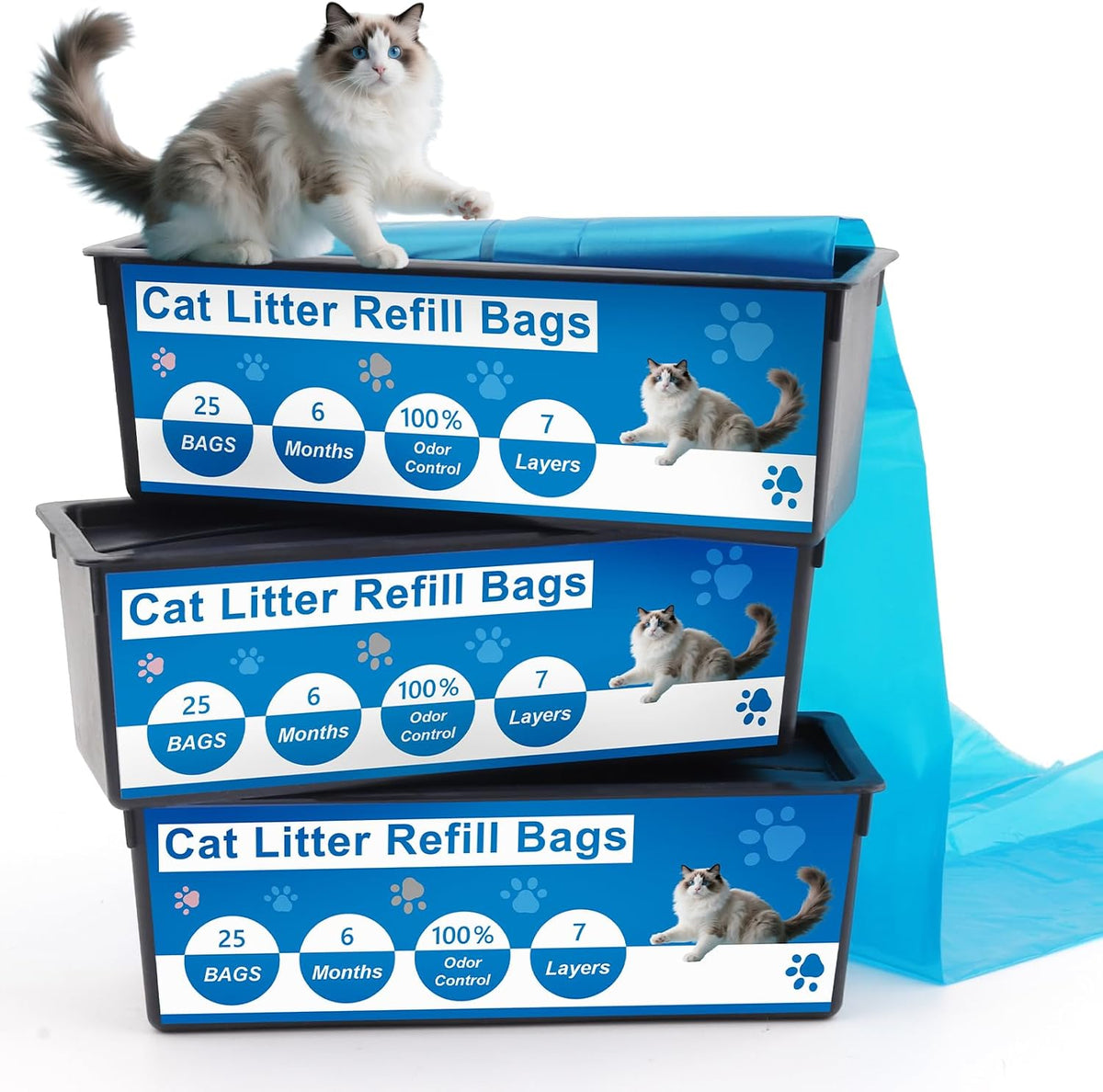 Egdusns cat litter refill bags front view seven layer odor control liners