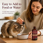 Back panel of Jakkies anti aging pet supplement showing usage instructions for adult cats
