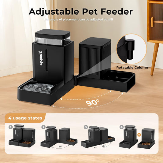 ZOMISIA gravity feeder with 180 degree rotatable base setup