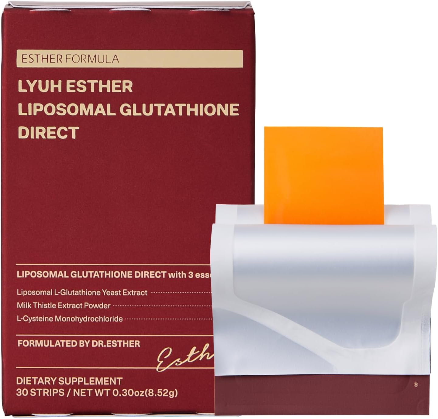 Esther Formula Liposomal Glutathione Strips front packaging view