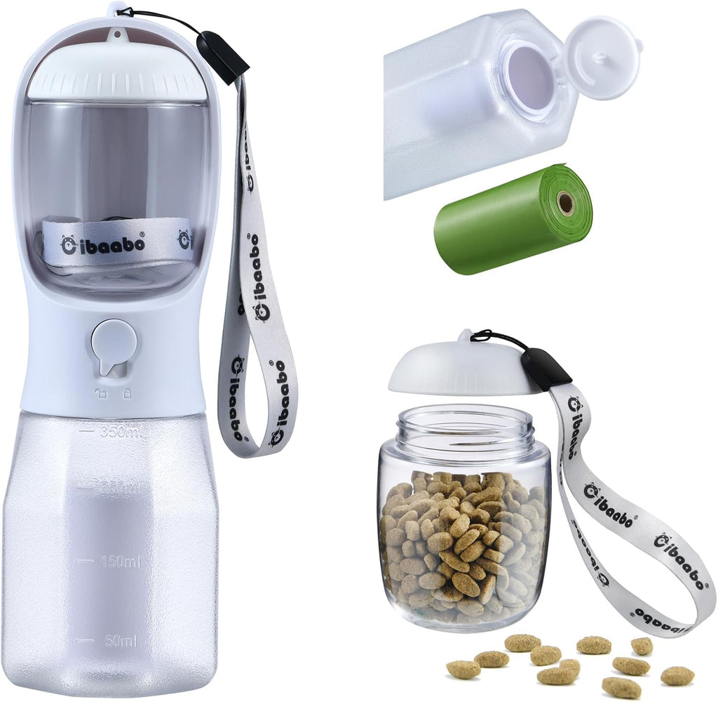 Full packaging and components of the imported Cibaabo premium pet travel bottle kit.
