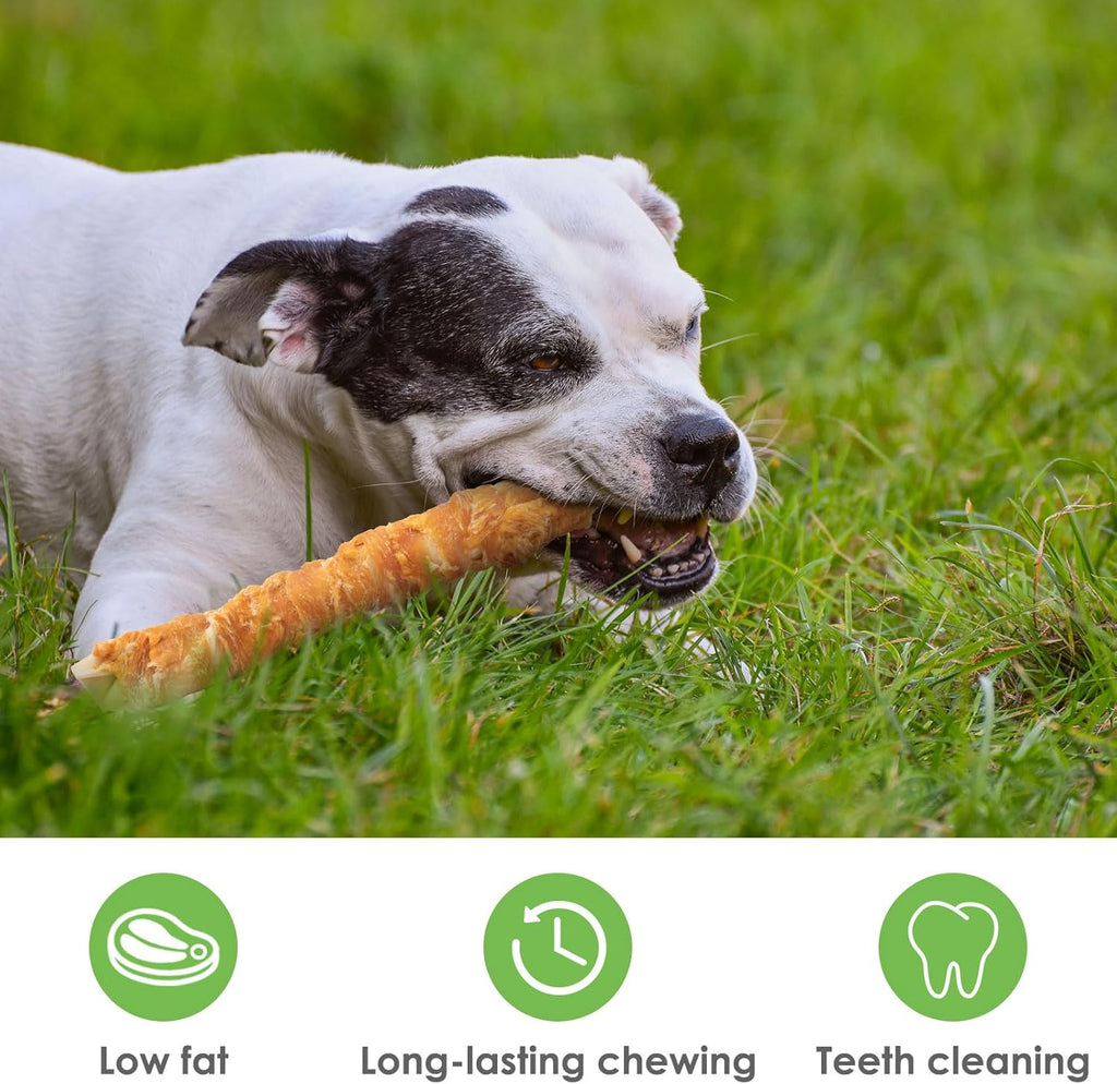 MON2SUN durable nine inch canine chewing rolls twelve count total