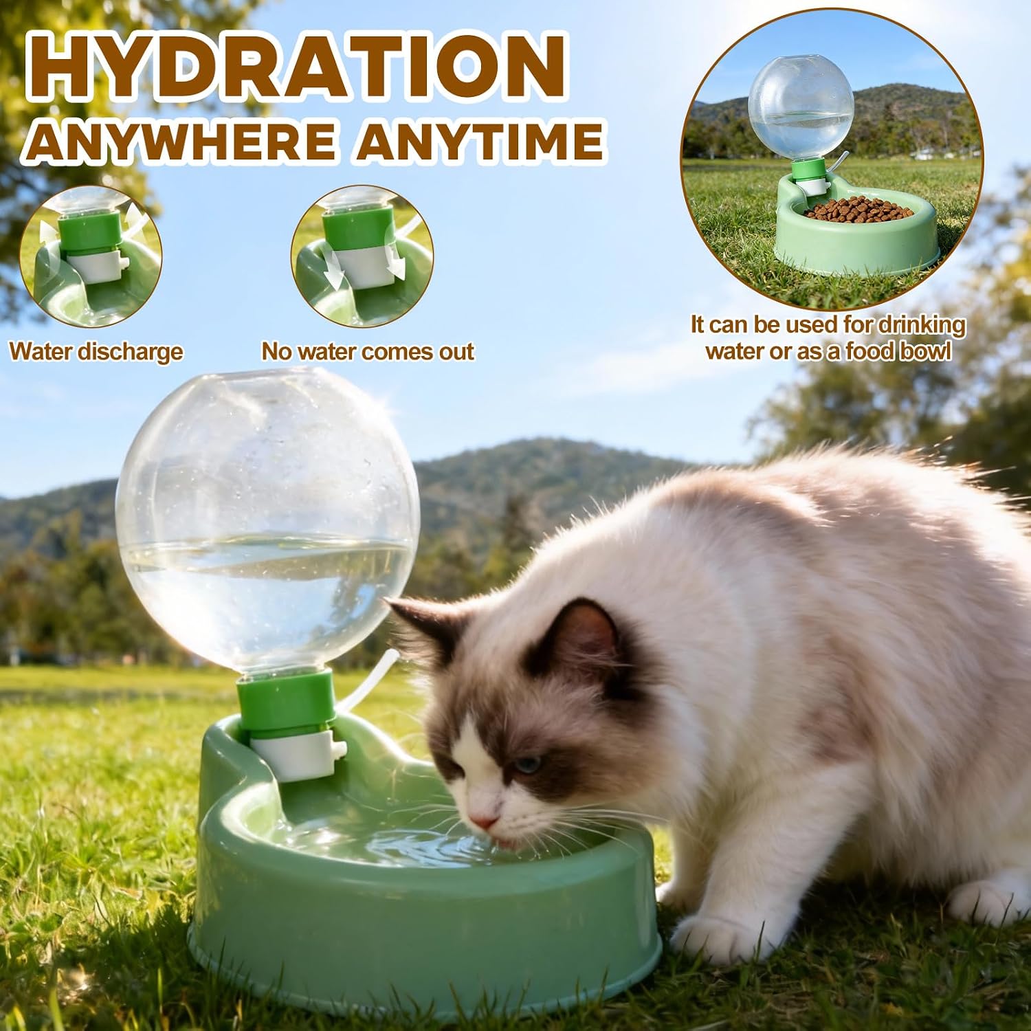 Portable 12 fluid ounce outdoor water bottle for pets