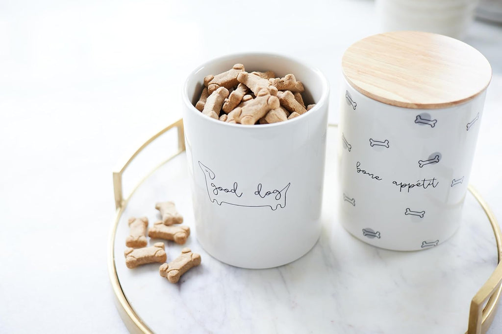 Pearhead stylish pet treat storage in a modern kitchen setting