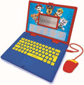 Lexibook Paw Patrol educational bilingual laptop front view displaying Chase and Marshall graphics