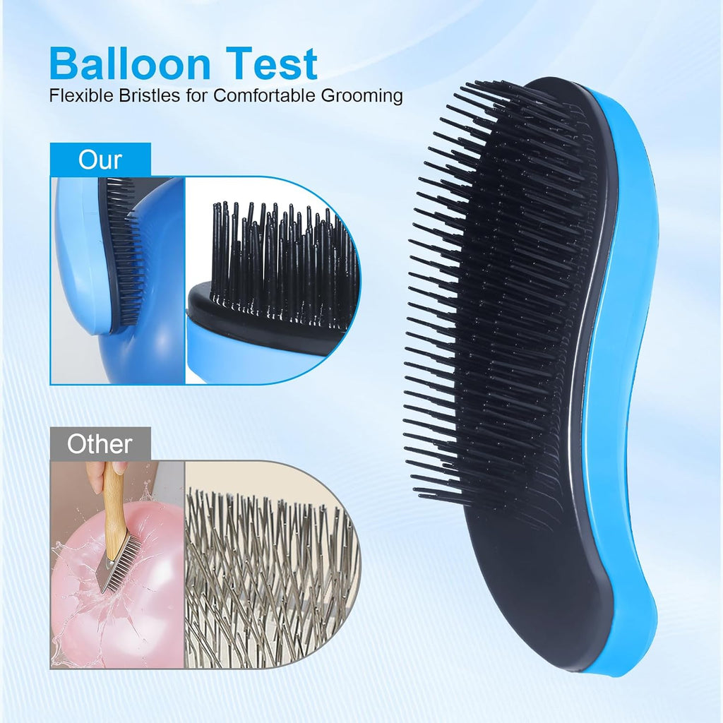 Maeelou detangling pet comb with flexible multi length black bristles.