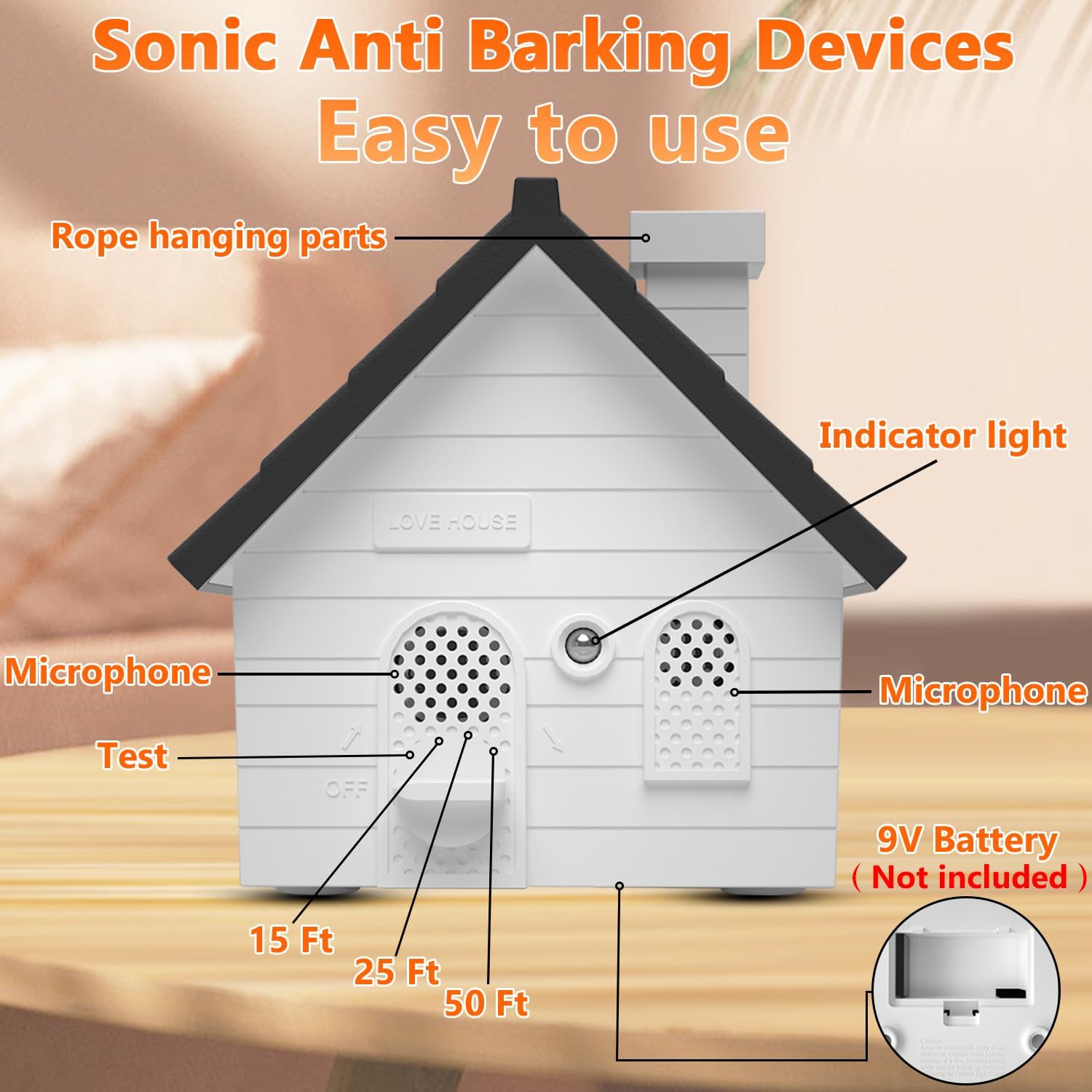 Anti Barking Device For Dogs, Bark Box, 3 Modes Dog Barking Deterrent Devices, 2026 Anti Bark Device For Dogs, Weatherproof 50 Ft Barking Dog Silencer, A Safe And Effective Anti Barking Device (Black) - Image 9