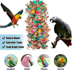 Parrot Toys for Large Birds, Multicolored Wooden Blocks Bird Chewing Toy Parrot Cage Bite Toy or Macaws Cokatoos African Grey and Large Medium Birds - Image 7