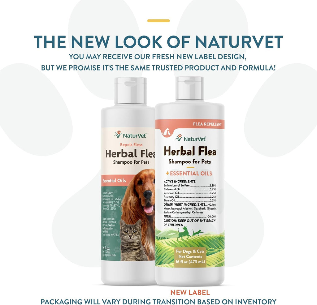 NaturVet natural dog shampoo with rosemary and cedarwood essential oils