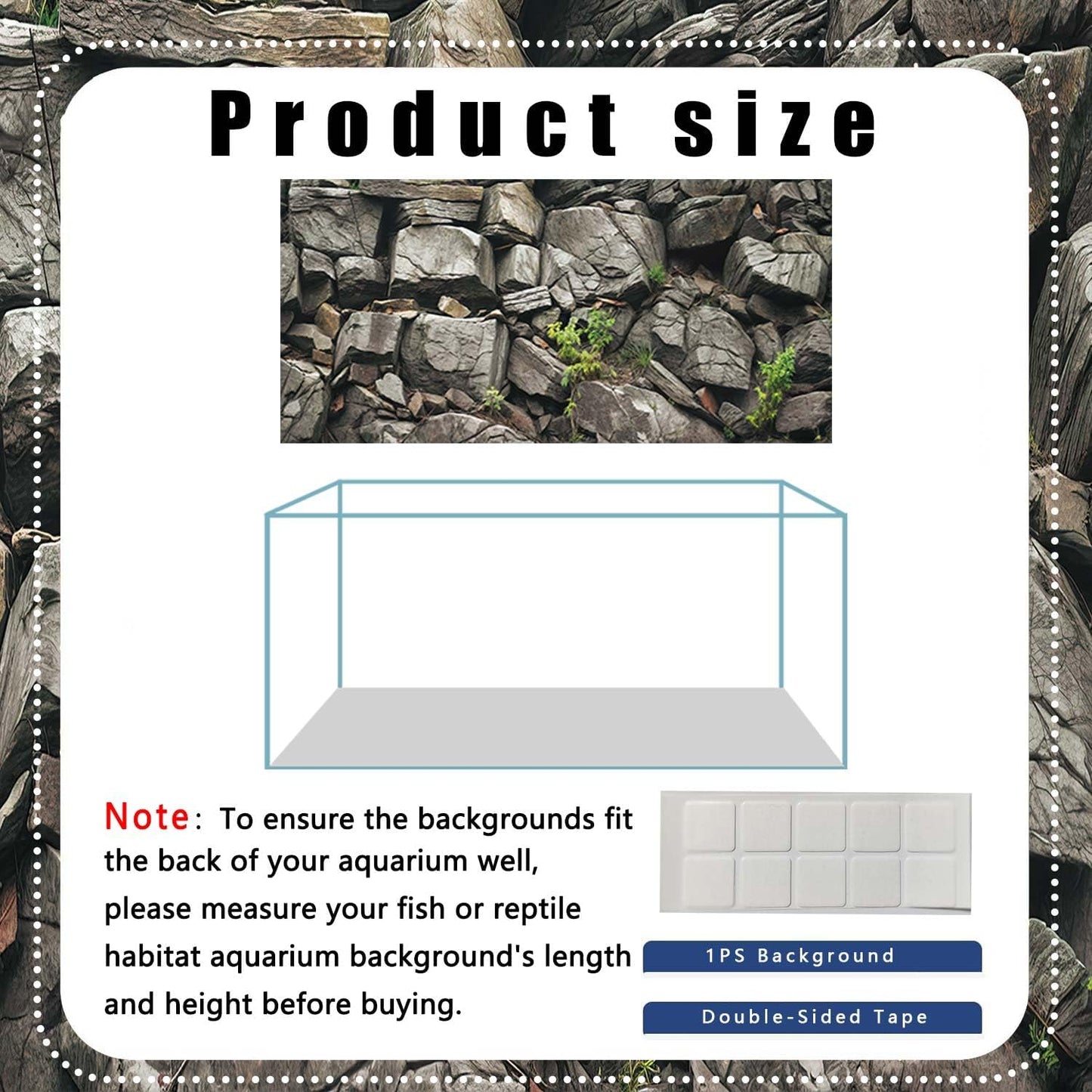 Dtekoj realistic mountain rock glass tank backdrop fabric poster close up