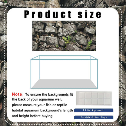 Dtekoj realistic mountain rock glass tank backdrop fabric poster close up