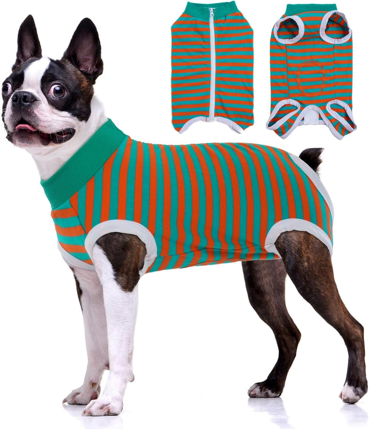BRKURLEG Small Dog Recovery Suit After Surgery Female Male, Back Zipper Spay Recovery Suit for Dogs & Cats, Anti-Licking Puppy Surgical Onesie for Abdominal Wound, Cone Alternative, Orange M - Image 13