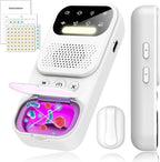 XINGZUAN wireless bedwetting alarm front view with white receiver and transmitter.