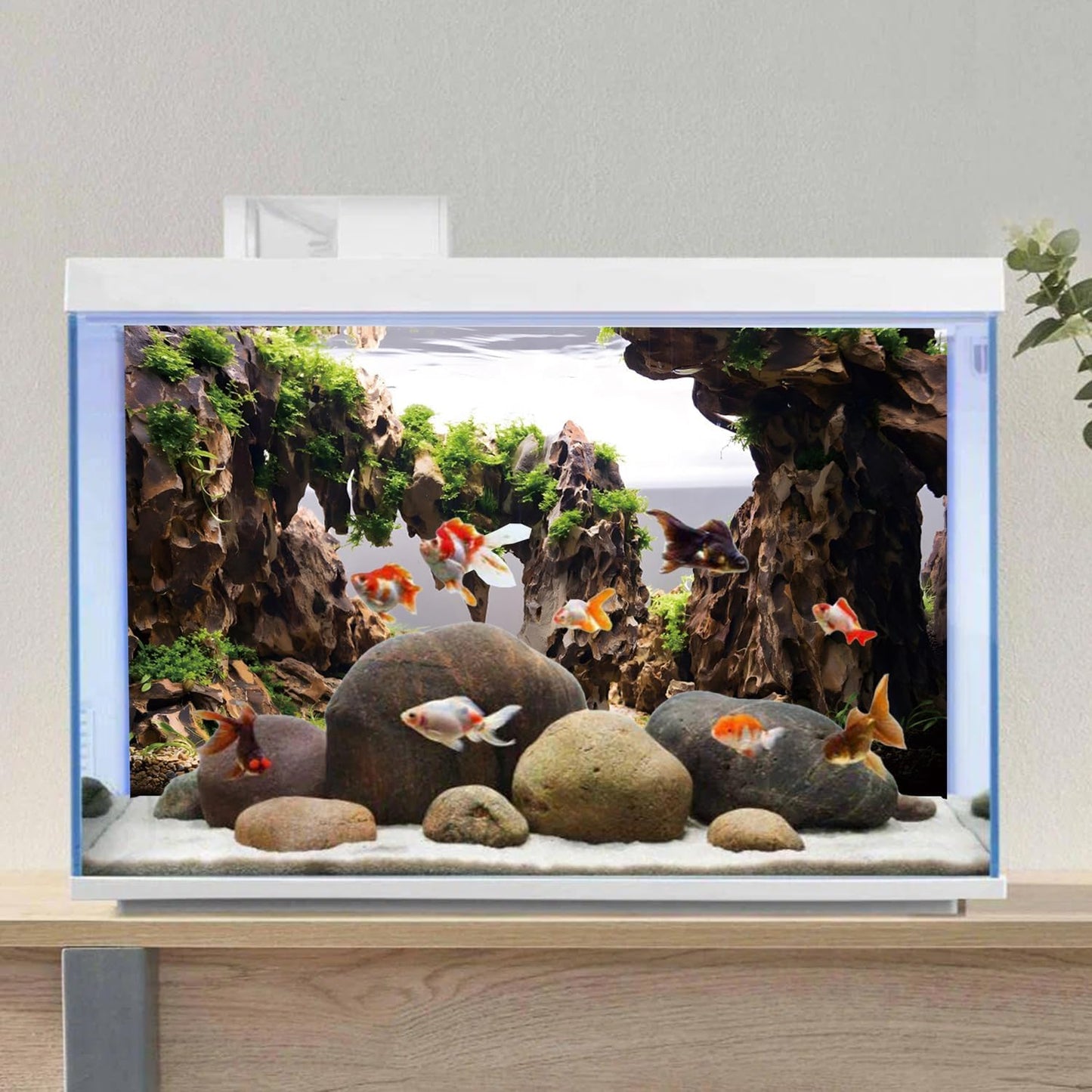 Thickened non glare vinyl background material for home aquariums