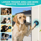 Tool free Velcro installation process for pet doorbell attachment