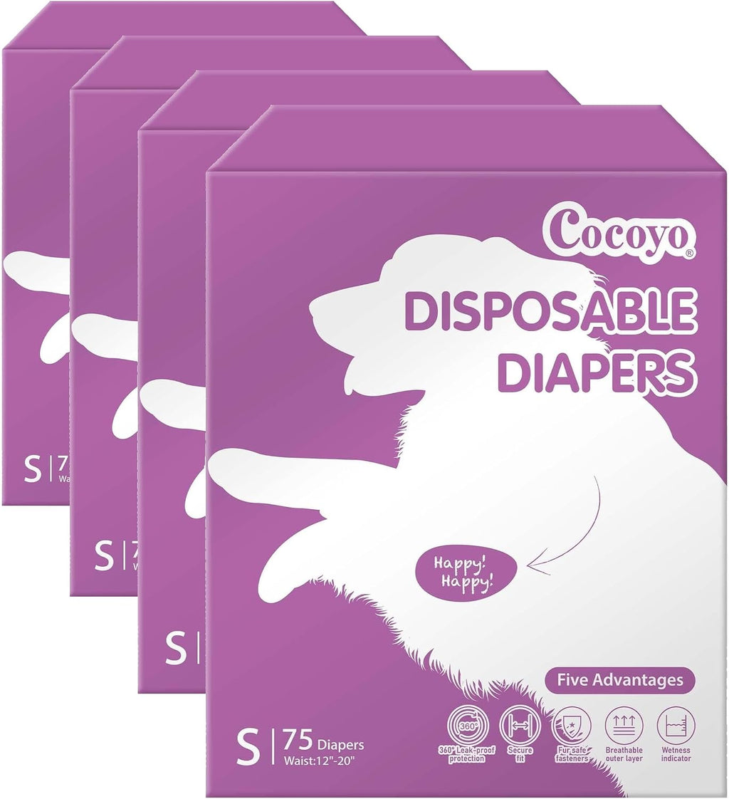 COCOYO Disposable Female Dog Diapers Small Size, 75 Count, Super Absorbent, Breathable, Wetness Indicator - Image 9