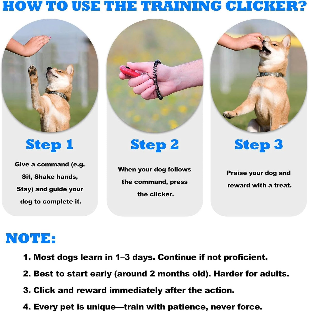 Durable and lightweight cat clicker trainer designed for obedience and tricks