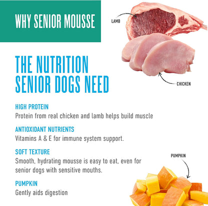 Tiki Dog Seniors Mousse Wet Dog Food, Chicken, Lamb & Pumpkin Recipe, 3.5 oz. Pouch (12 Count) - Image 7