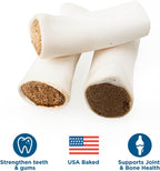 Close up of hollow shin bone refillable dog treat