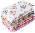 Cadono premium fleece pet blanket three pack front view showcasing cute paw prints