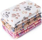Cadono premium fleece pet blanket three pack front view showcasing cute paw prints