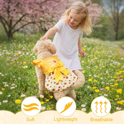 Lightweight breathable polyester pet apparel pack by Abbylike in yellow sunny.