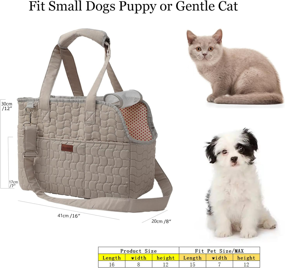 Small Dog Purse Rabbits Carrier Bag,Adult Cat/Puppy Carriers Bunny Bag with Multiple Pockets,Breathable Mesh Soft Cushion,Traveling Pets Tote Picnic Outdoor 15lb (Grey2, Large) - Image 4