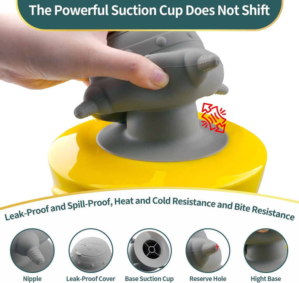 Newborn kitten and puppy feeding station with secure suction cup base