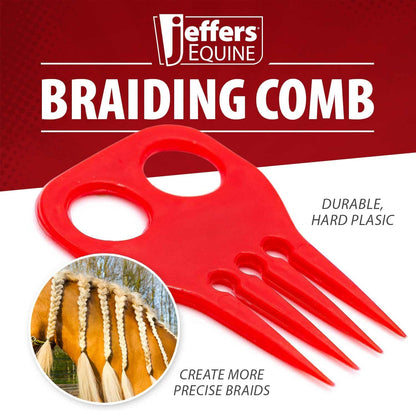 Jeffers plastic mane comb for braiding and banding horses