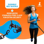 SparklyPets gray hands free leash for walking running and jogging with two dogs