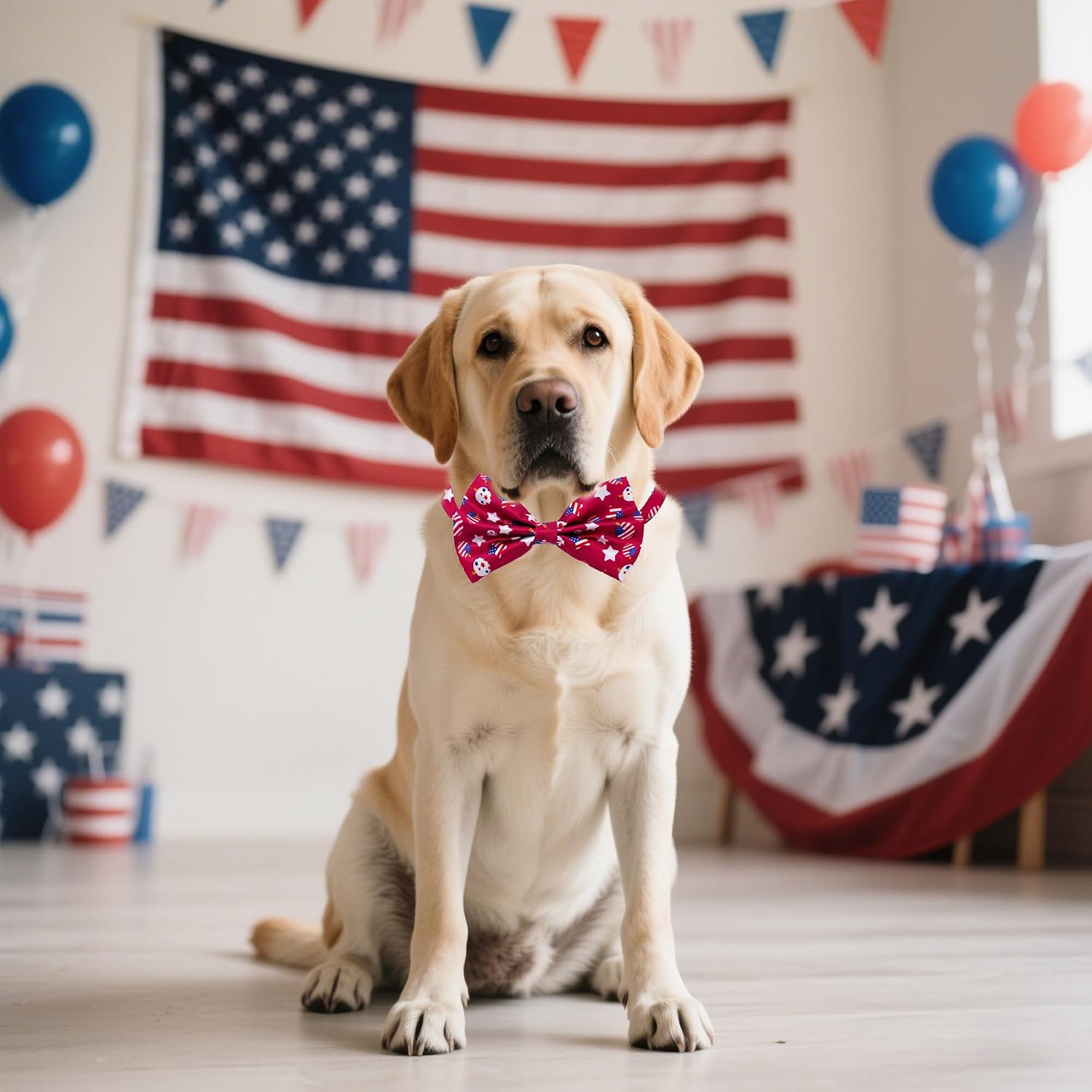 Adjustable summer theme dog neckties showcasing durable polyester material stitching
