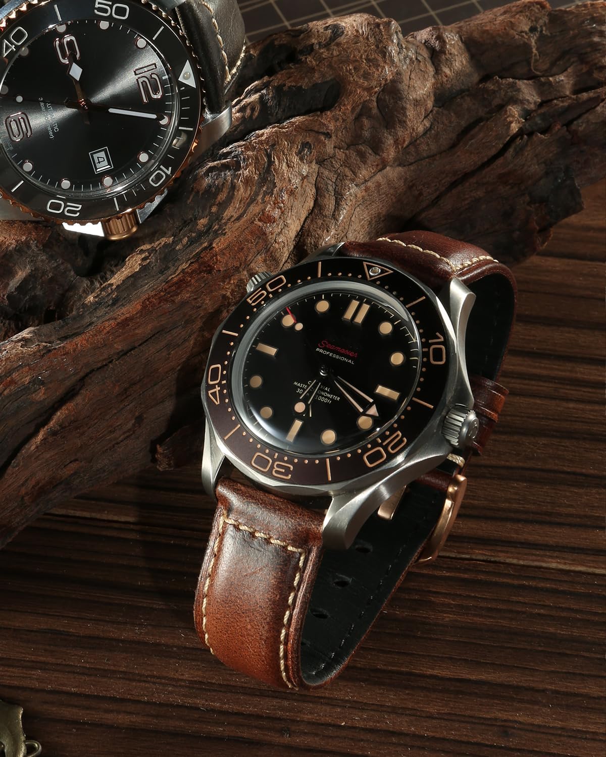 REZERO genuine leather watch belt with included spring bars and installation tool