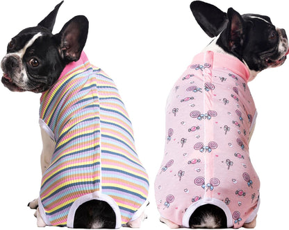2 Packs Pet Dog Recovery Onesie Suit for Dogs Cats After Surgery,Dog Abdominal Wounds Bandages Cone E-Collar Alternative. (Pink, M) - Image 9